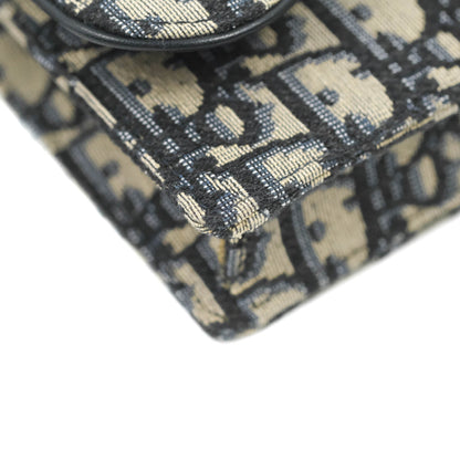Christian Dior Blue Dior Oblique Jacquard Saddle Belt Pouch