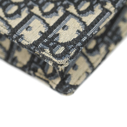 Christian Dior Blue Dior Oblique Jacquard Saddle Belt Pouch