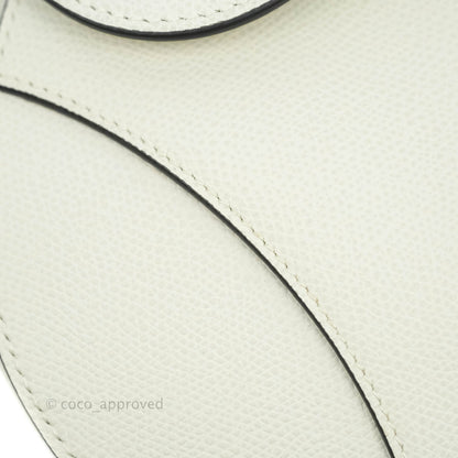 Christian Dior Saddle Bag White Grained Calfskin Gold Hardware