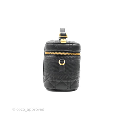 Christian Dior Small Diortravel Vanity Case Black Lambskin Cannage
