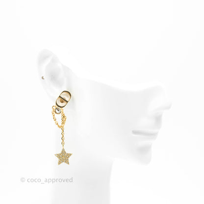 Christian Dior Crystal Star CD Long Drop Earrings