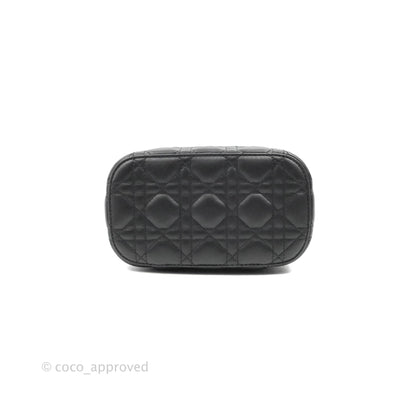 Christian Dior Small Diortravel Vanity Case Black Lambskin Cannage