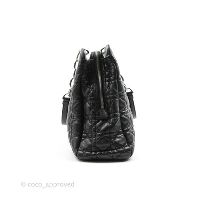 Christian Dior Lambskin Cannage Large Soft Shopping Tote Black