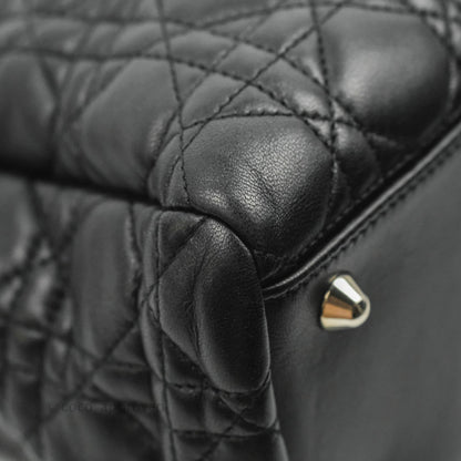 Christian Dior Lambskin Cannage Large Soft Shopping Tote Black