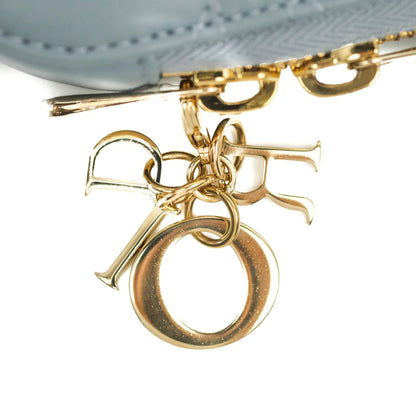 Christian Dior Lady Dior Phone Holder Cloud Blue Cannage Lambskin