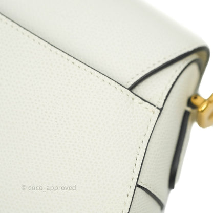 Christian Dior Saddle Bag White Grained Calfskin Gold Hardware