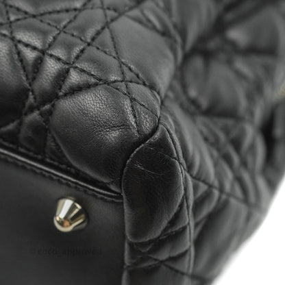 Christian Dior Lambskin Cannage Large Soft Shopping Tote Black