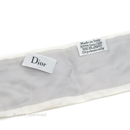 Christian Dior Zodiaque Silk Twilly Ivory