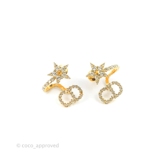 Christian Dior Clair D Lune Earrings Gold Tone