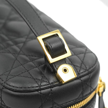 Christian Dior Small Diortravel Vanity Case Black Lambskin Cannage
