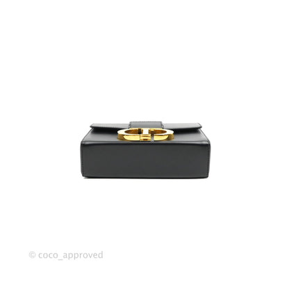Christian Dior 30 Montaigne Box Bag Black Calfskin Gold Hardware