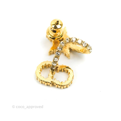 Christian Dior Clair D Lune Earrings Gold Tone