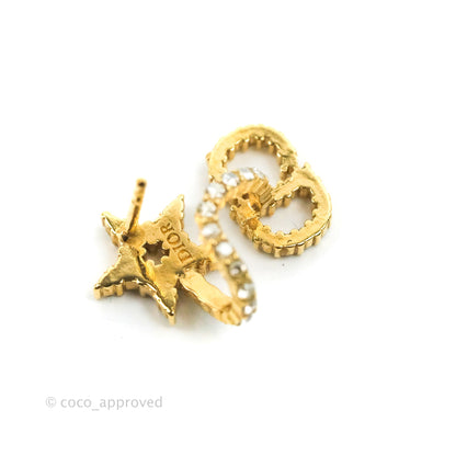 Christian Dior Clair D Lune Earrings Gold Tone