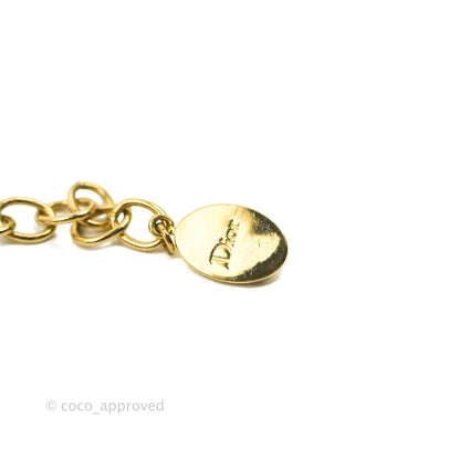 Christian Dior CD Crystal Bow Bracelet Gold Hardware