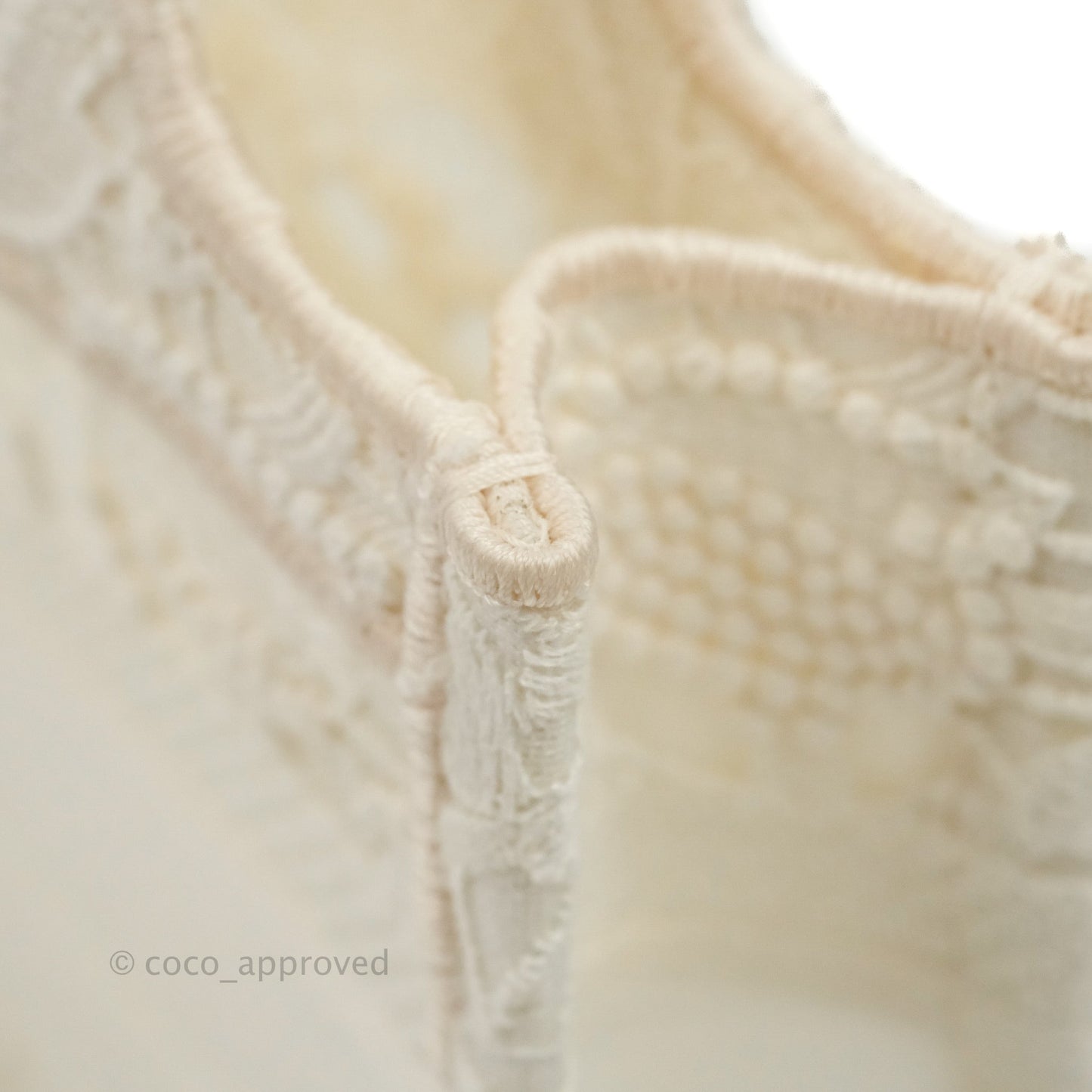Dior Mini Book Tote Natural Macramé-Effect Embroidery