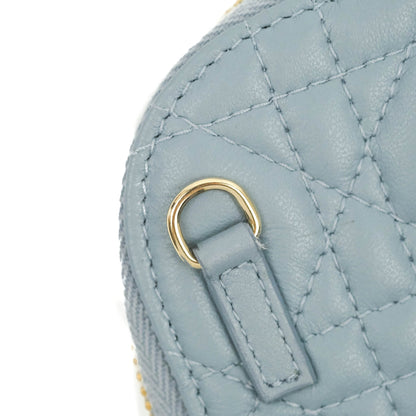 Christian Dior Lady Dior Phone Holder Cloud Blue Cannage Lambskin