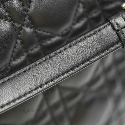 Christian Dior Lambskin Cannage Large Soft Shopping Tote Black