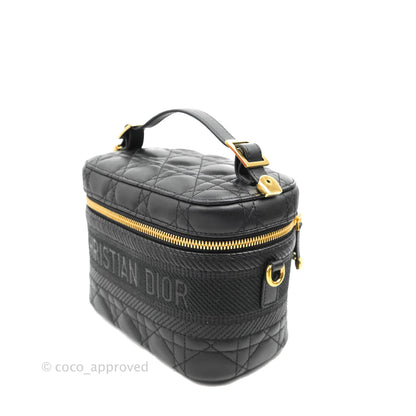 Christian Dior Small Diortravel Vanity Case Black Lambskin Cannage