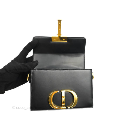 Christian Dior 30 Montaigne Box Bag Black Calfskin Gold Hardware