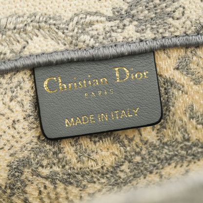 Christian Dior Medium (Old Small) Embroidered Toile De Jouy Light Grey Canvas Book Tote