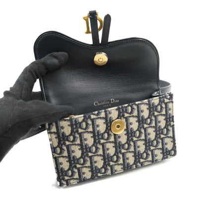 Christian Dior Blue Dior Oblique Jacquard Saddle Belt Pouch