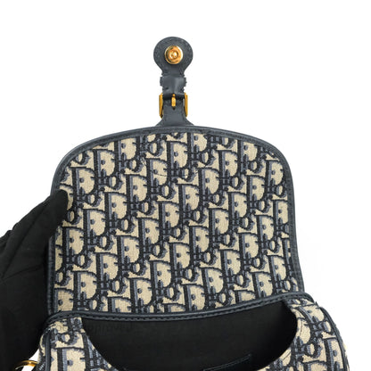 Dior Medium Bobby Bag Blue Oblique Jacquard Canvas
