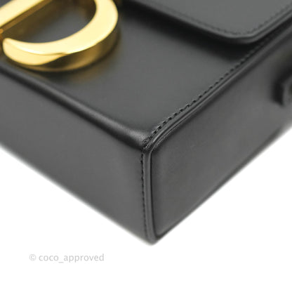 Christian Dior 30 Montaigne Box Bag Black Calfskin Gold Hardware