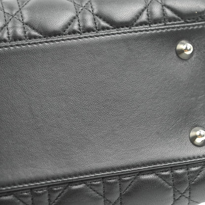 Christian Dior Lambskin Cannage Large Soft Shopping Tote Black