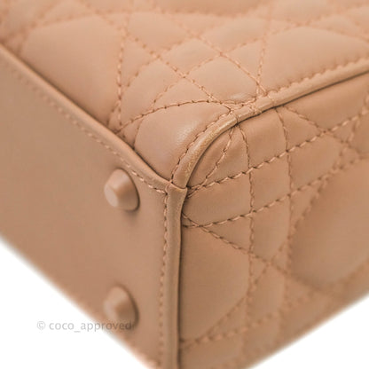 Christian Dior Mini Lady Dior Blush Ultramatte Cannage Calfskin