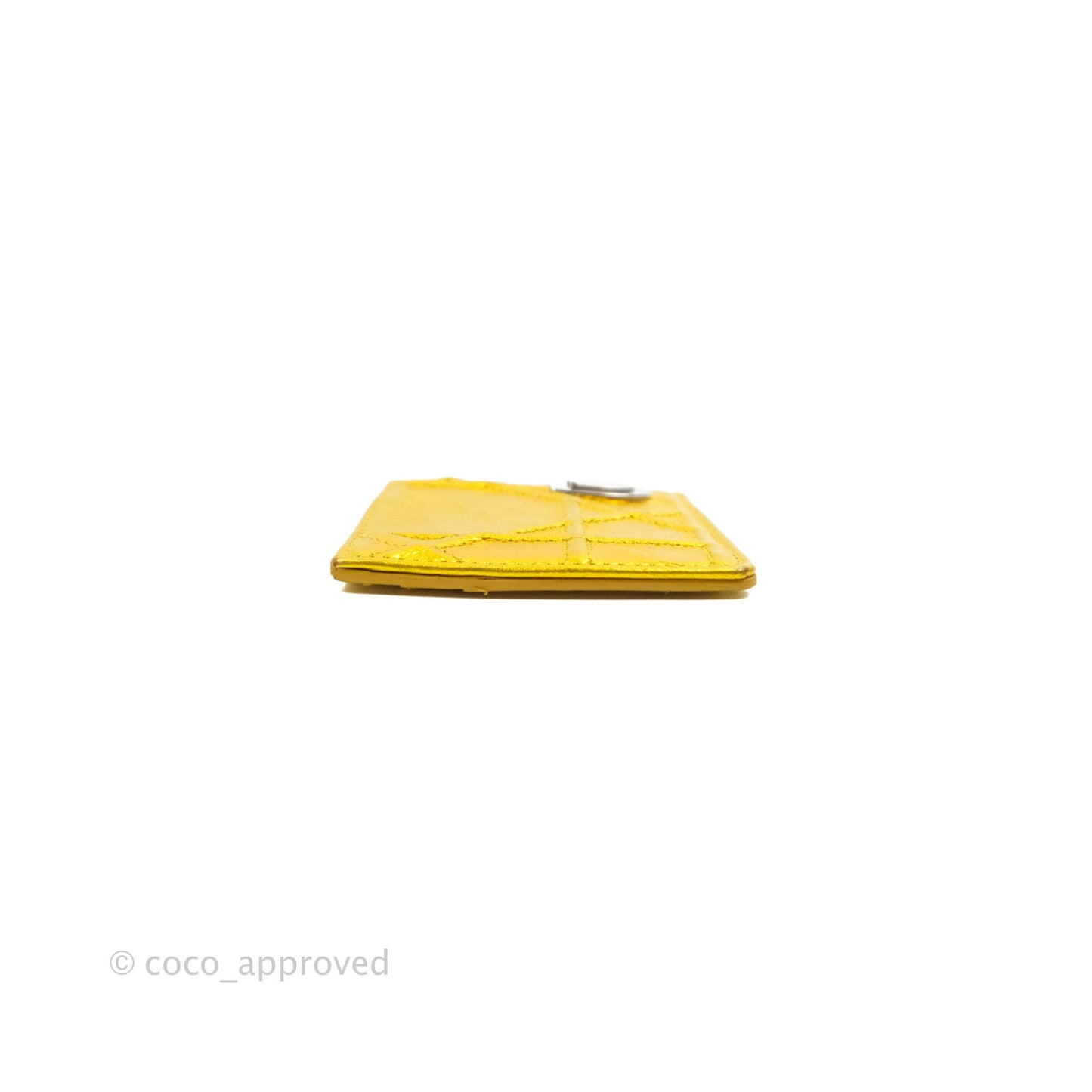 Christian Dior Diorama Metallic Yellow Card Holder