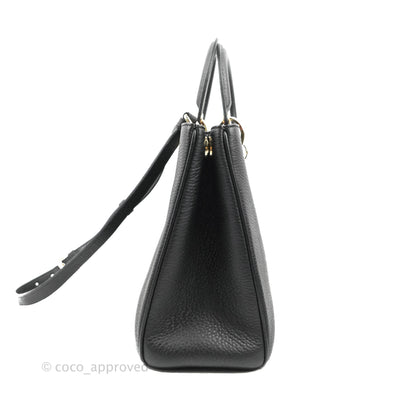 Christian Dior Medium Diorissimo Bag Black Fuchsia Grained Calfskin Gold Hardware