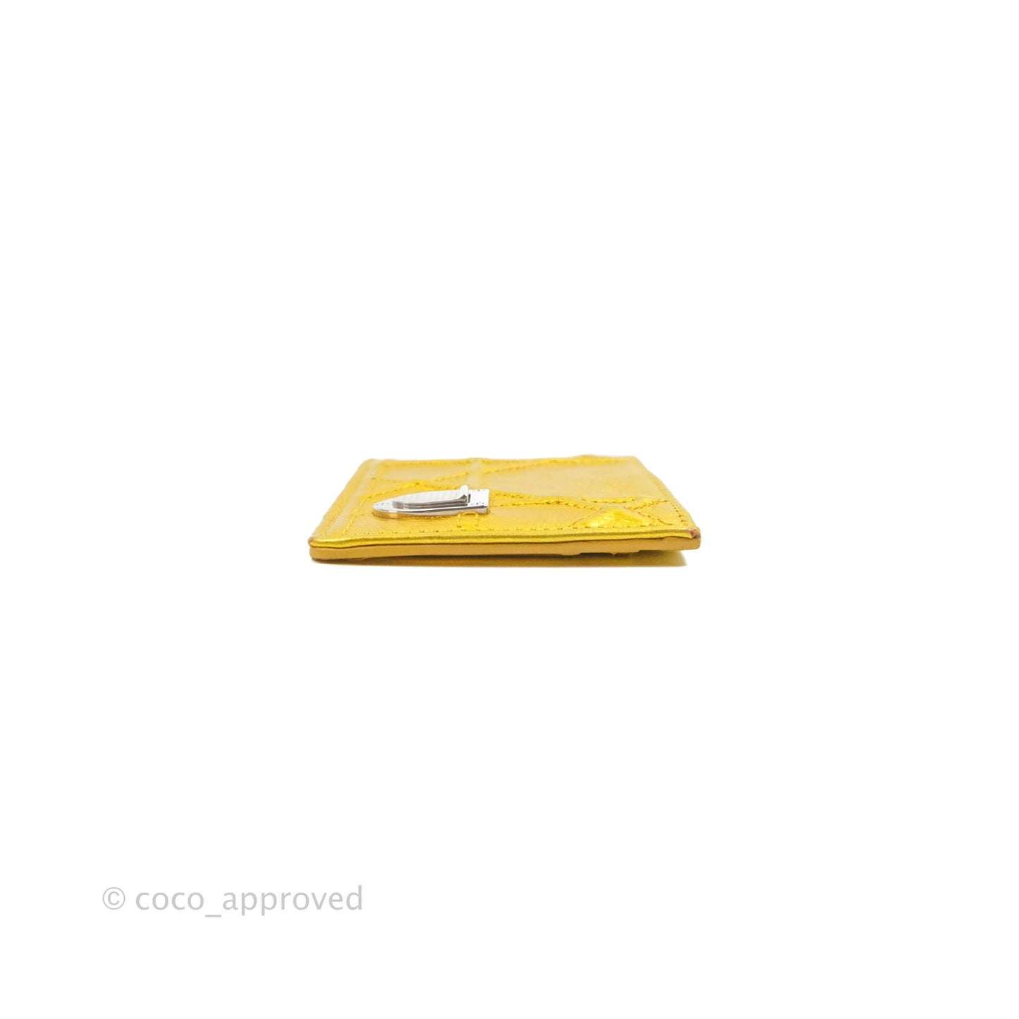 Christian Dior Diorama Metallic Yellow Card Holder