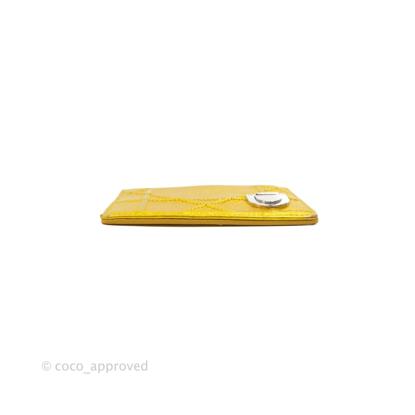 Christian Dior Diorama Metallic Yellow Card Holder