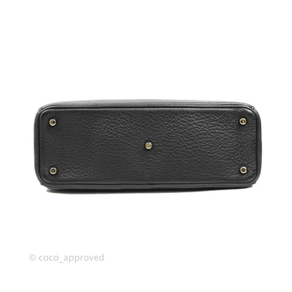 Christian Dior Medium Diorissimo Bag Black Fuchsia Grained Calfskin Gold Hardware