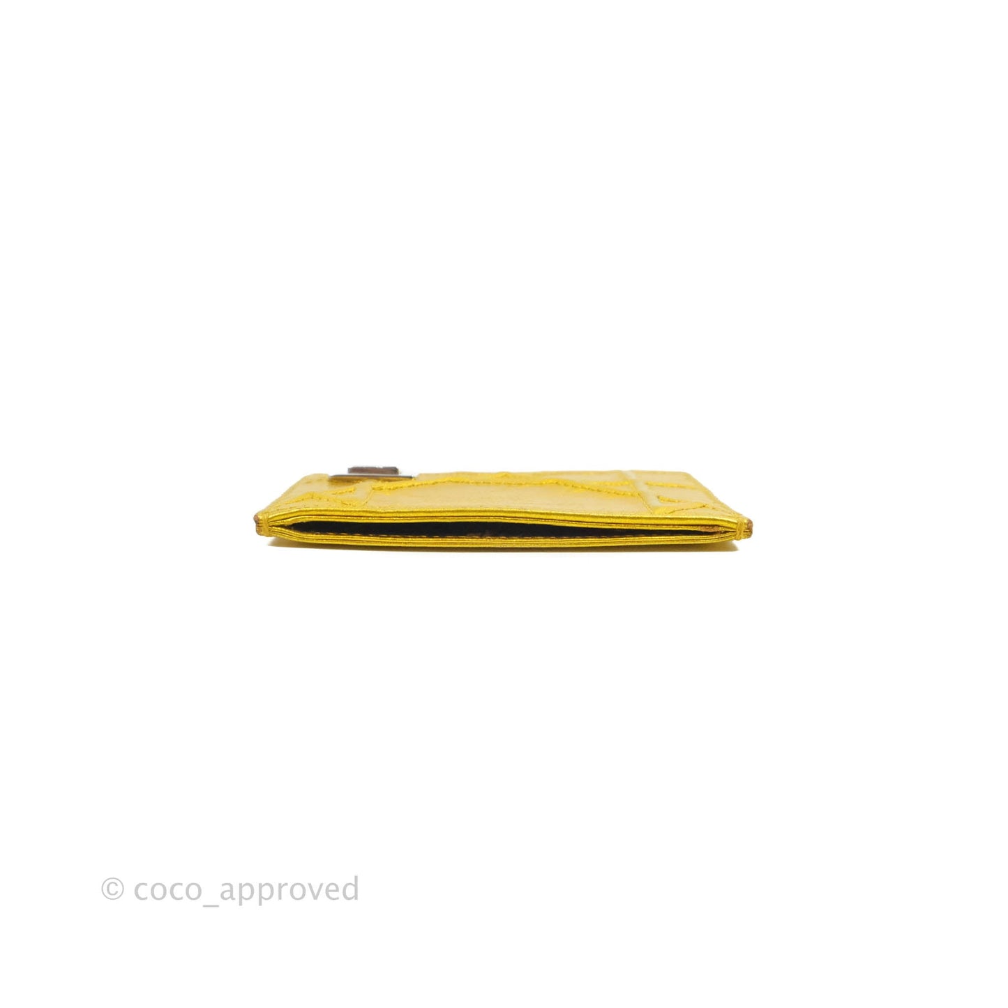 Christian Dior Diorama Metallic Yellow Card Holder