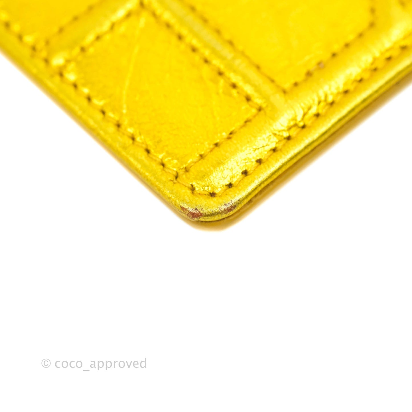 Christian Dior Diorama Metallic Yellow Card Holder