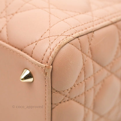 Christian Dior Medium Lady Dior Fard Blush Lambskin Gold Hardware