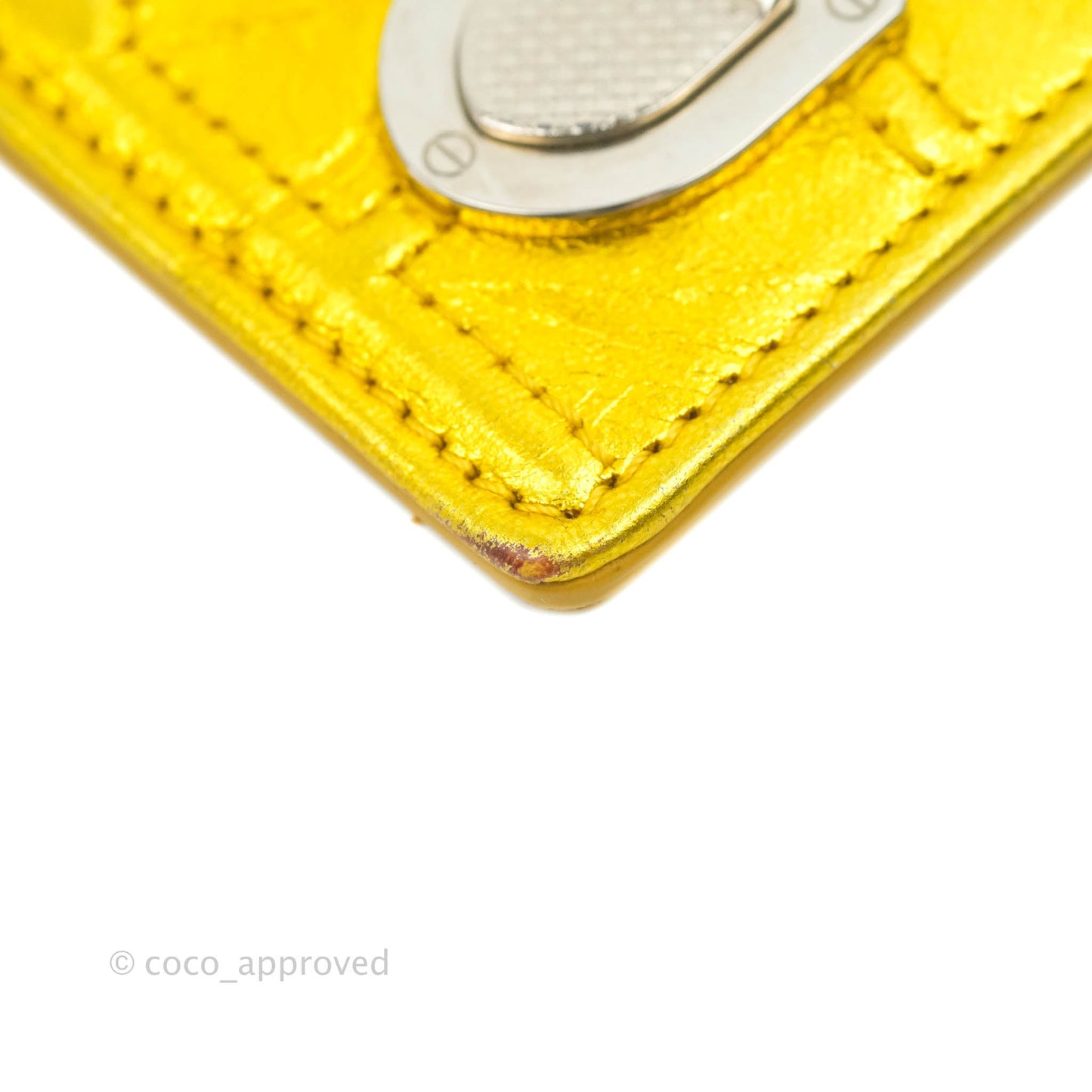 Christian Dior Diorama Metallic Yellow Card Holder