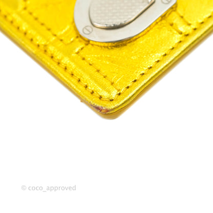 Christian Dior Diorama Metallic Yellow Card Holder