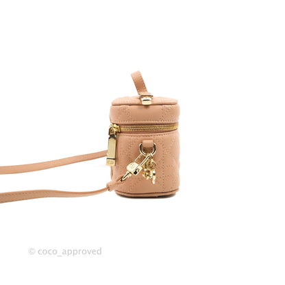 Christian Dior Micro Lady Dior Vanity Lambskin Rose De Ven Cannage Lambskin
