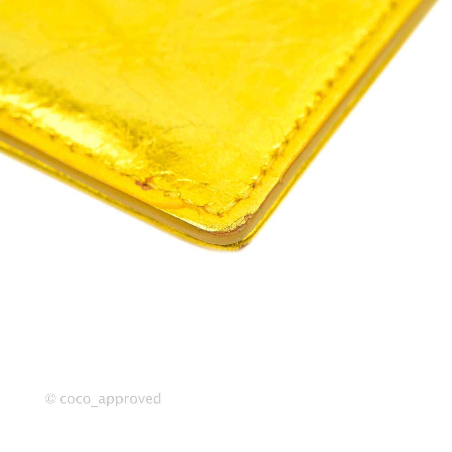 Christian Dior Diorama Metallic Yellow Card Holder