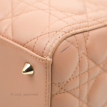 Christian Dior Medium Lady Dior Fard Blush Lambskin Gold Hardware