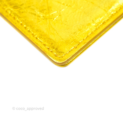 Christian Dior Diorama Metallic Yellow Card Holder