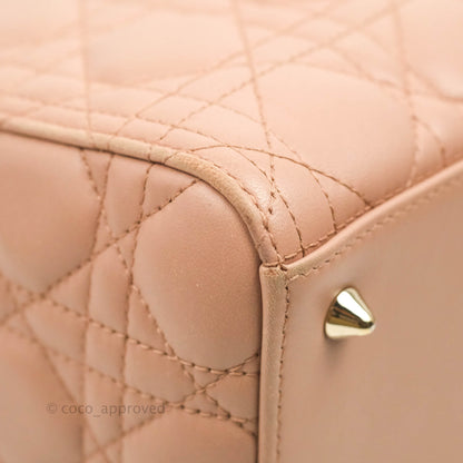 Christian Dior Medium Lady Dior Fard Blush Lambskin Gold Hardware