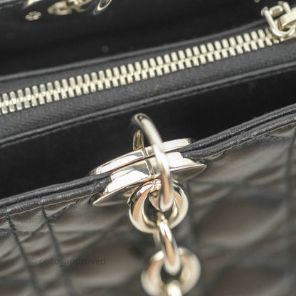 Christian Dior Lambskin Cannage Large Soft Shopping Tote Black