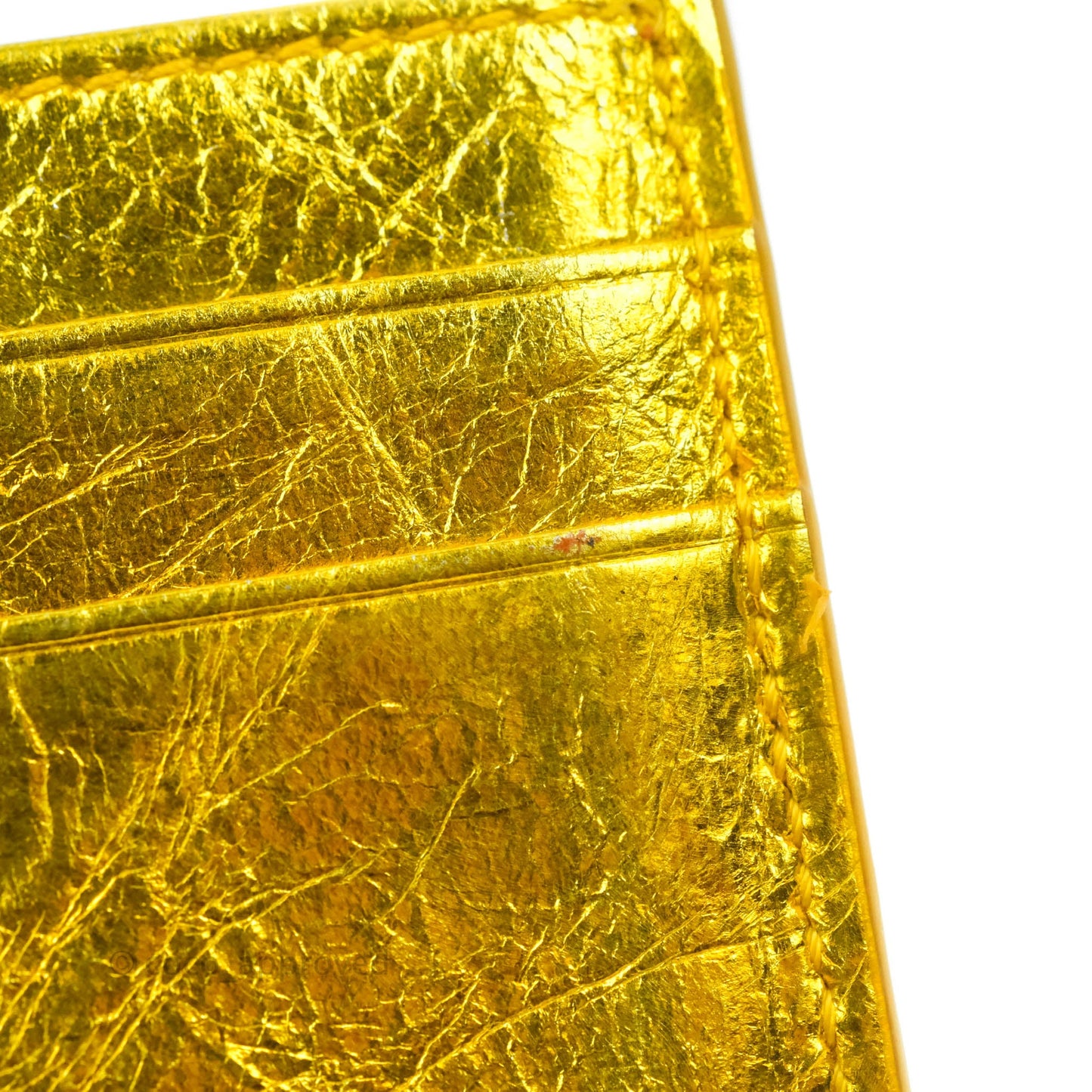 Christian Dior Diorama Metallic Yellow Card Holder