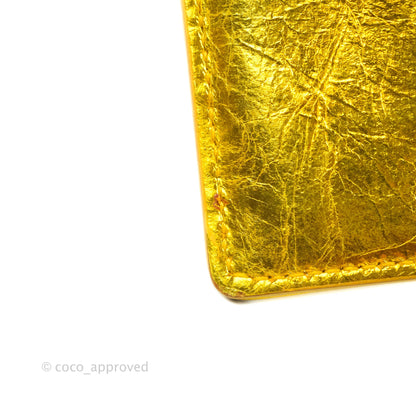 Christian Dior Diorama Metallic Yellow Card Holder