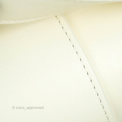 Christian Dior 30 Montaigne Bag White Calfskin Gold Hardware