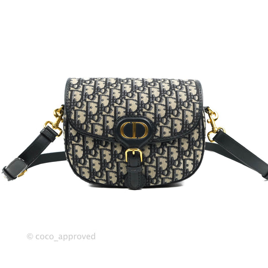 Dior Medium Bobby Bag Blue Oblique Jacquard Canvas