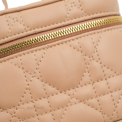Christian Dior Micro Lady Dior Vanity Lambskin Rose De Ven Cannage Lambskin